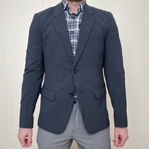 Ministry Of Supply Velocity Houndstooth Blue Blazer 44r